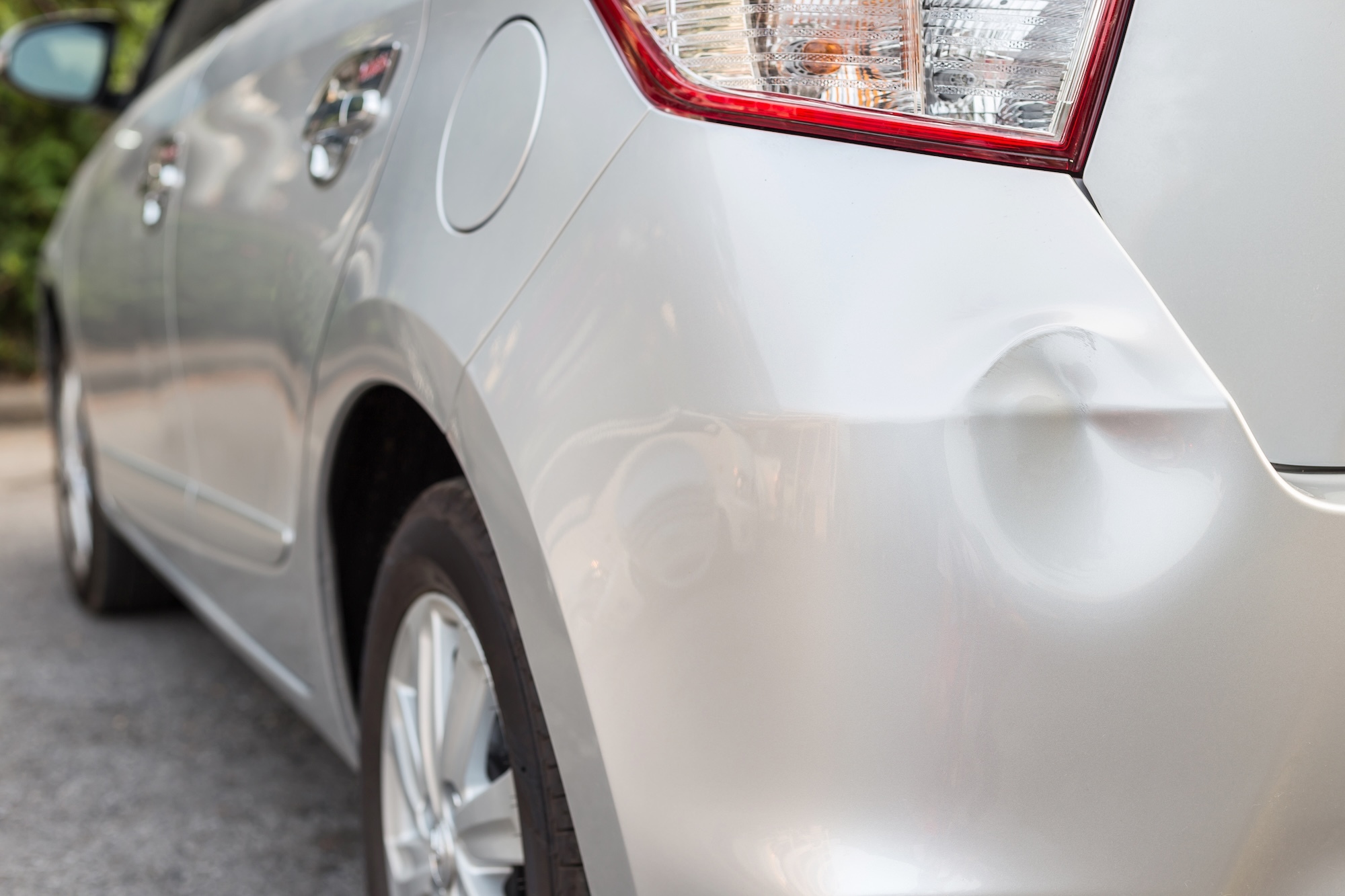 Dent damage on a vehicle in Northeast Ohio